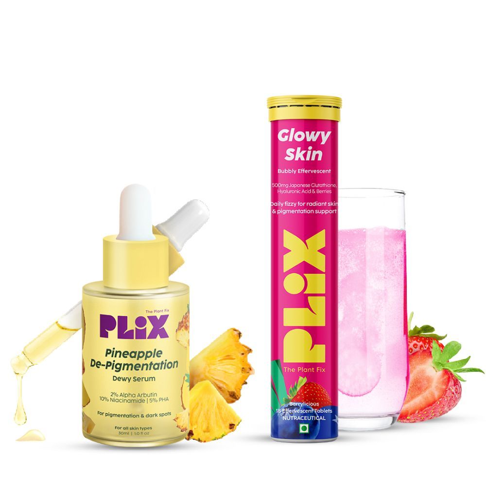 Plix Glutathione Skin Glow 15 Effervescent Tablets And Pineapple Serum Veeha Beauty Plix Glutathione Skin Glow 15 Effervescent Tablets And Pineapple Serum Veeha Beauty