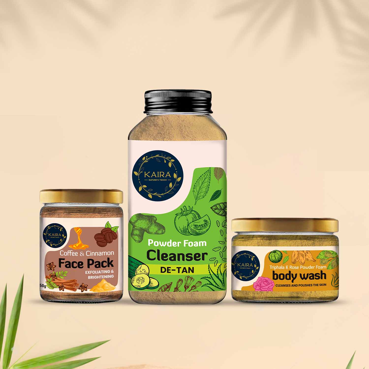 Kaira Skin Exfoliation Combo (Powder foam Cleanser Detan + Triphala ...