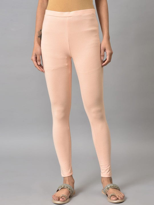 W Mid-Rise Ankle-Length Leggings - Pink