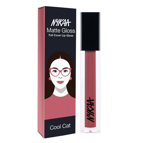 Nykaa 8hour Lasting Full Cover Matte Gloss - Cool Cat - 3.5 ml