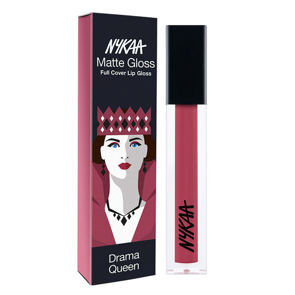 Nykaa 8hour Lasting Full Cover Matte Gloss - Drama Queen - 3.5 ml