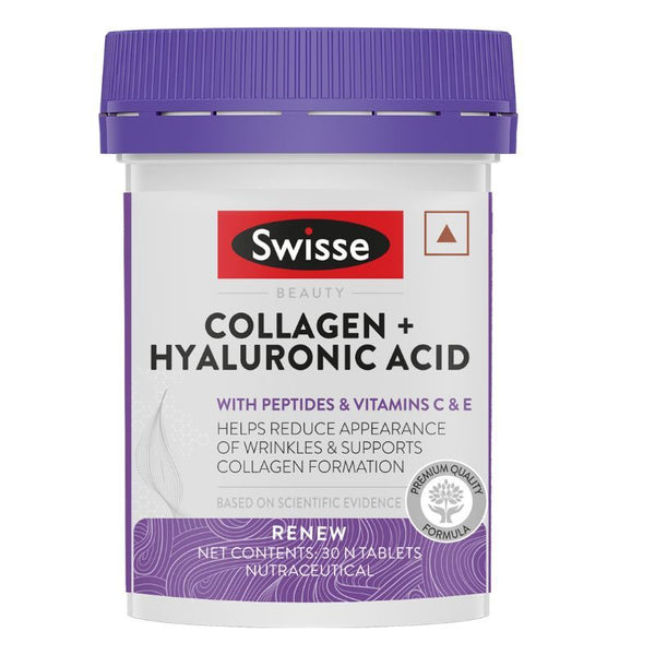 Swisse Collagen+ Hyaluronic Acid Tablets With Peptides - 30 tablets