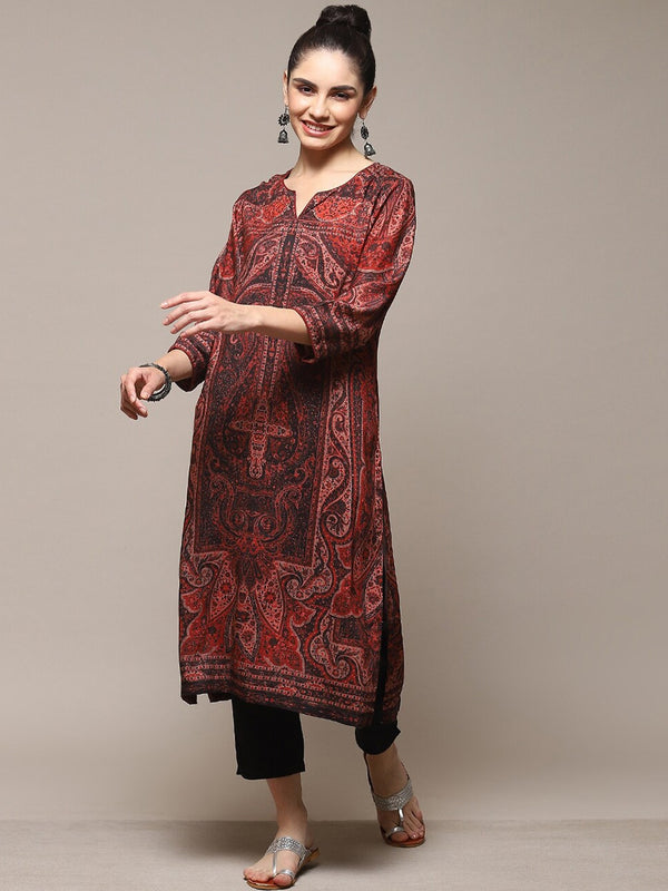 Biba Ethnic Motifs Printed Straight Kurta