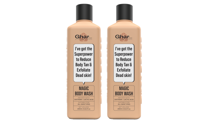 Magic De-Tan & Exfoliating Body Wash with Saffron & Lactic Acid- 250ml