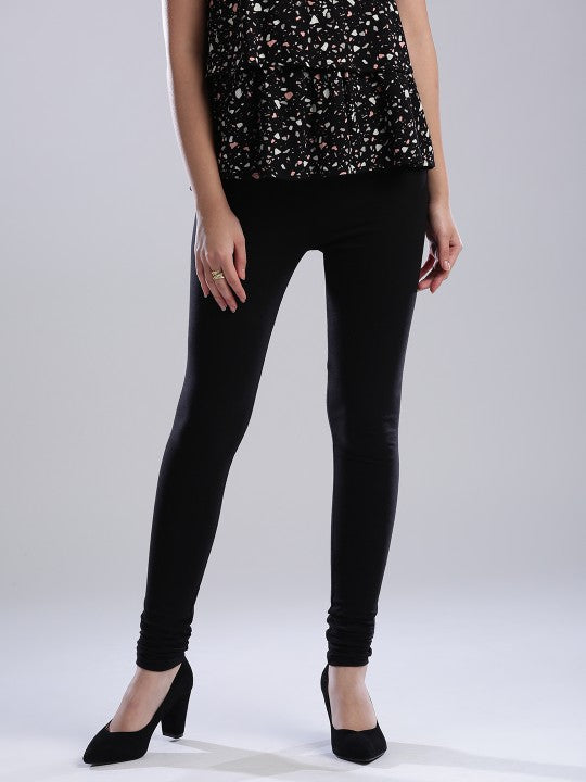 W Cotton Leggings - Black