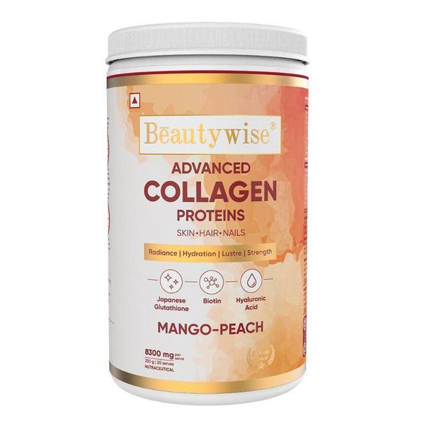 Beautywise Advanced Marine Collagen Anti-Aging Powder - Mango-Peach - 250 gms