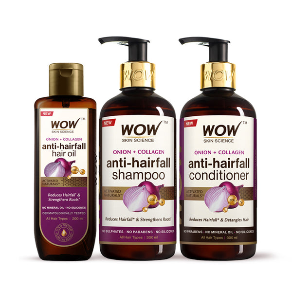 Wow Skin Science Onion Black Seed Oil Ultimate Hair Care Combo