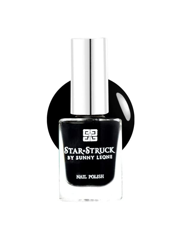 Starstruck By Sunny Leone Glossy Finish Nail Polish Jet Black - 8 ml