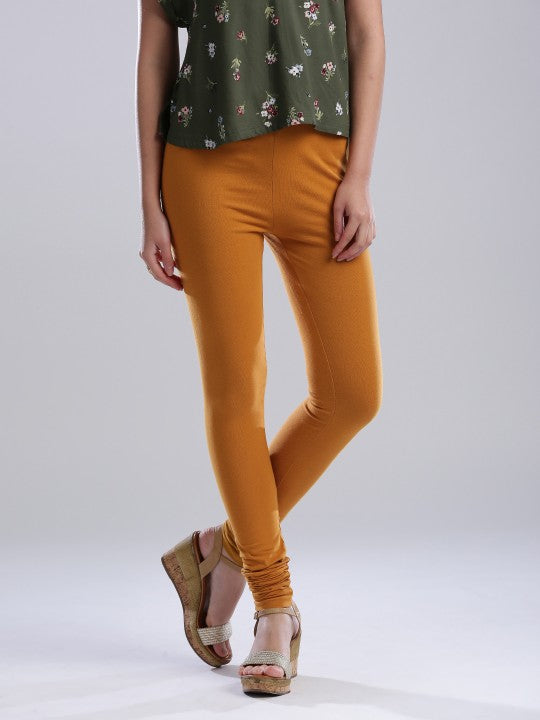 W Cotton Leggings - Mustard Yellow