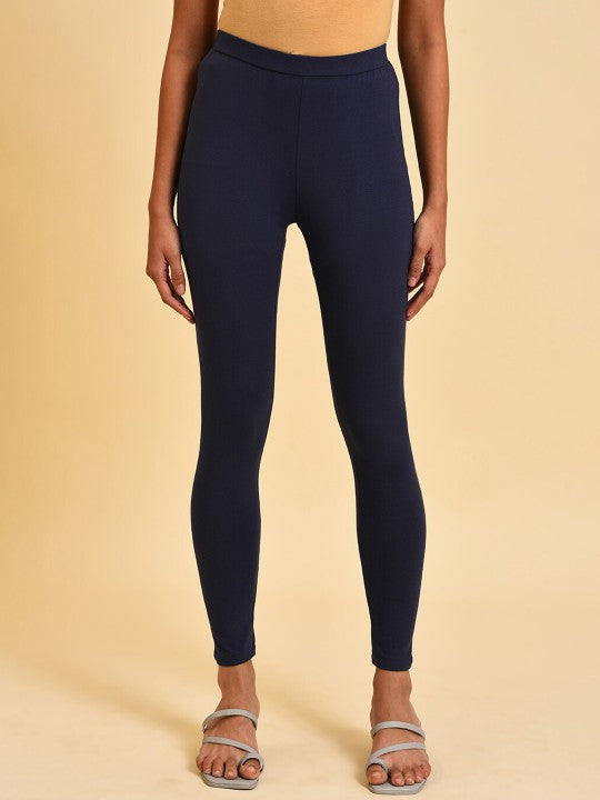 W Ankle Length Leggings - Denim Blue