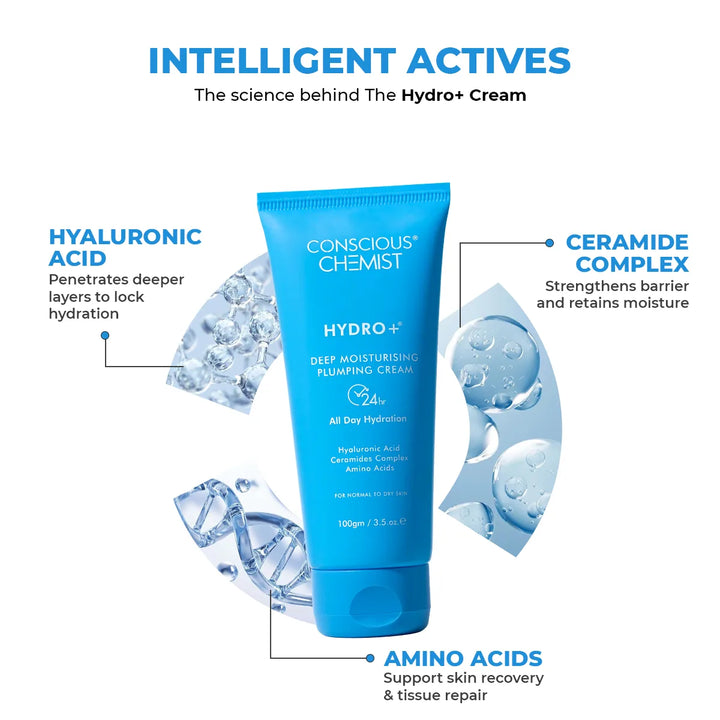 Conscious Chemist Hydro+ Multi Hyaluronic Acid Moisturiser - 100 gm ...