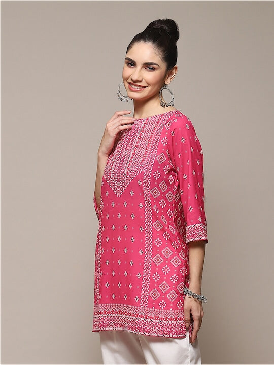 Biba Ethnic Motifs Printed Straight Kurti