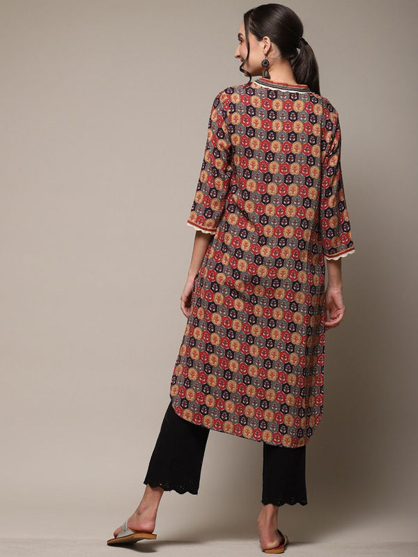 Biba Ethnic Motifs Printed Sequinned Kurta