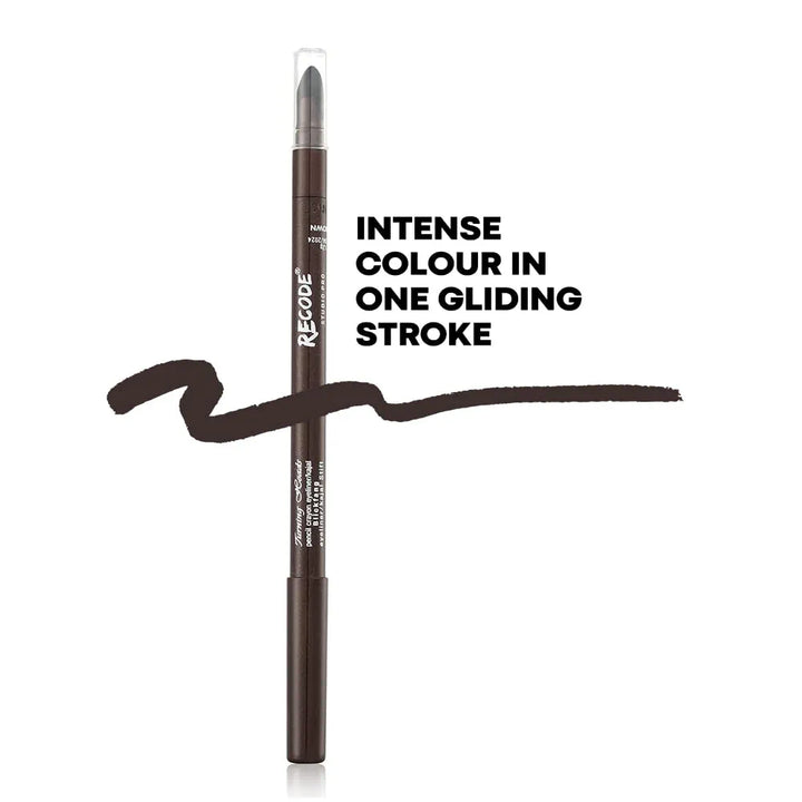 recode Matt Turning Heads Crayon Gel Eyeliner Cum Kajal Pencil Comes With Smudger On Other Side, Longlasting, Water-Proof & Smudge-Proof Formula, Brown, 1.2Gm