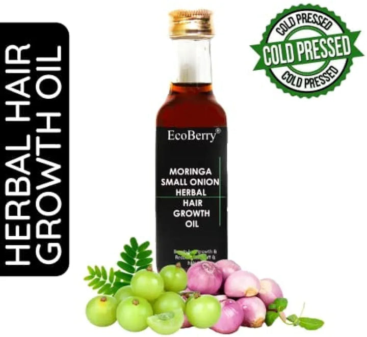 EcoBerry Moringa Small Onion Herbal Hair Growth Oil For Hair Growth, Strengthens Hair Follicles, Reduces Hair Breakage & Dandruff & Dry Scalp