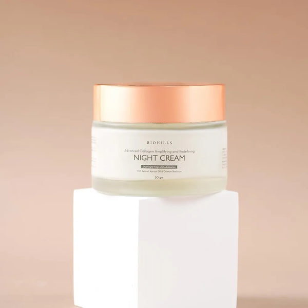 Biohills Advanced Collagen Night Cream | Bakuchiol & Retinol for Anti-Aging & Fine Line Reduction | Hyaluronic Acid & Niacinamide for Hydration & Skin Firmness | Olive Leaf & Gotu Kola 