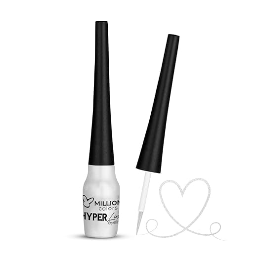 Million Colors White Colour Waterproof Liquid Eyeliner Silver White 06 - 5 ml