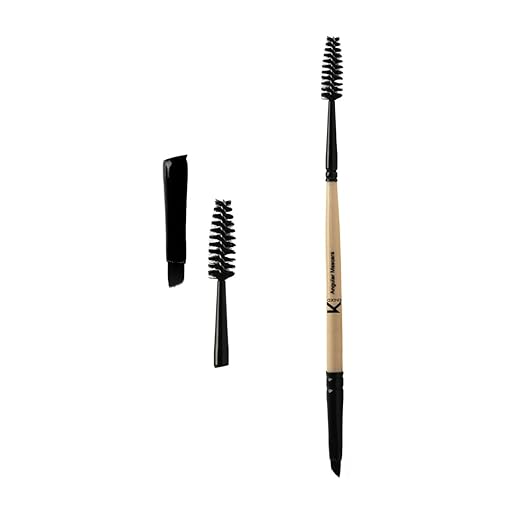 Kinded Mascara Spoolie And Angular Eyebrow Double Sided 2 In 1 Makeup Brush - 1 Pcs