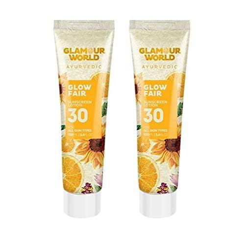 Glamour World Ayurvedic Glow Fair 30 Sunscreen Lotion - 120 gms(Pack of 2)