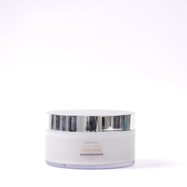 Biohills Glow & Glassy Face Mask 100gm | Niacinamide, Alpha Arbutin & Ginseng for Brightening & Radiance | Almond Oil, Apricot Oil & Oatmeal for Nourishment & Smooth Skin