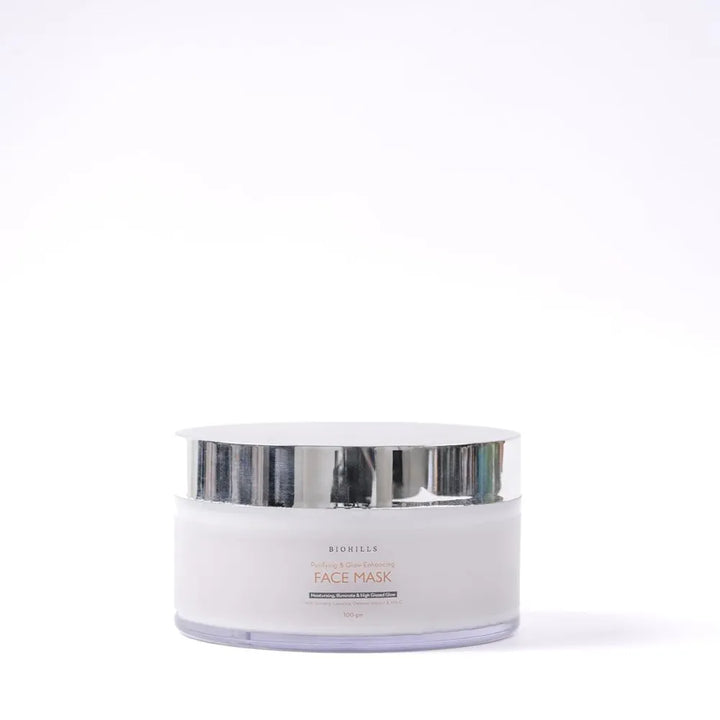 Biohills Glow & Glassy Face Mask 100gm | Niacinamide, Alpha Arbutin & Ginseng for Brightening & Radiance | Almond Oil, Apricot Oil & Oatmeal for Nourishment & Smooth Skin