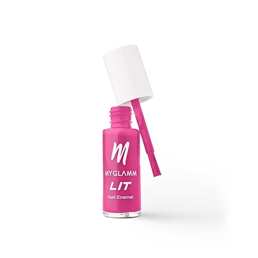 MyGlamm LIT Nail Enamel Daily Glamm Babe (Bright Pink Shade) - 7 ml