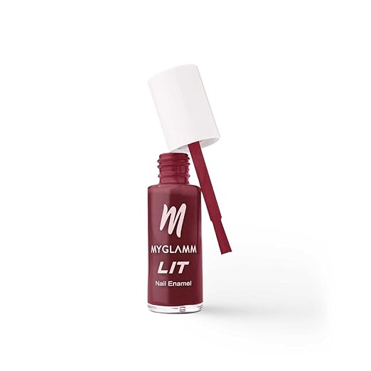 MyGlamm LIT Nail Enamel Daily Glamm Main Character (Deep Red Shade) - 7 ml