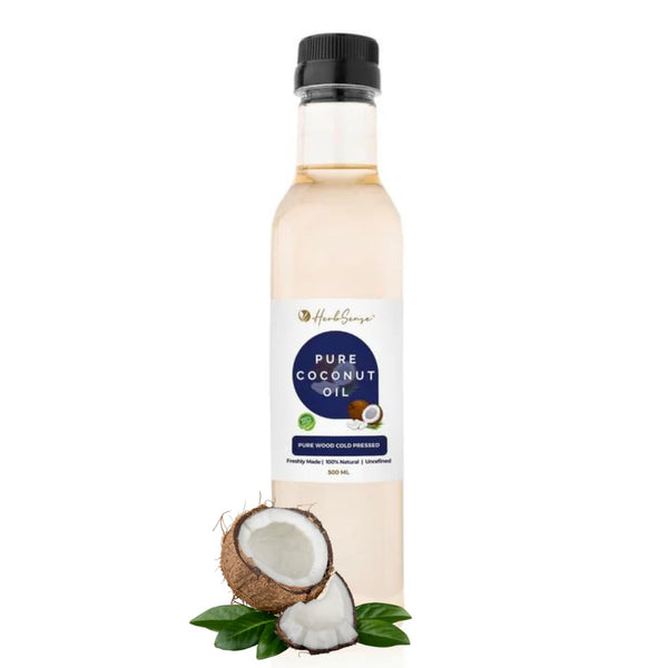 Herbsense Wood Cold Pressed Pure Coconut Oil - 500 ml