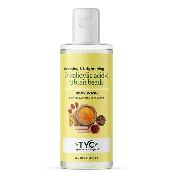 TYC - TRUST YOUR CHOICE Ubtan Bodywash For Cleansing And Skin Brightening With 1% Salicylic Acid And Ubtan Beads, Vegan - 250 Ml 