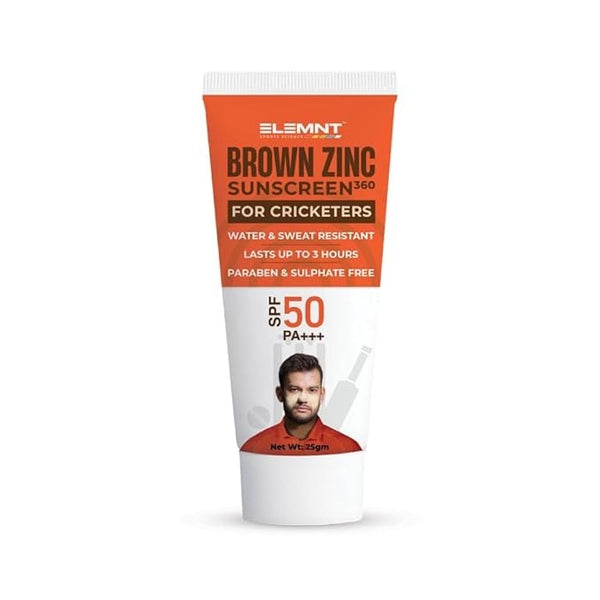 Elemnt Brown Zinc Sunscreen for Cricketers SPF 50 - 25 gms