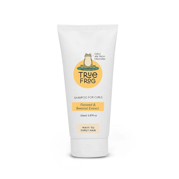 TRue FRoG Shampoo For Curly, Wavy, Dry and Frizzy Hair With Flaxseed and Beetroot Extract For Cleansing, Moisturizes And Adds Shine To Hair For Women & Men, Sulphate and Paraben Free - 150 ml