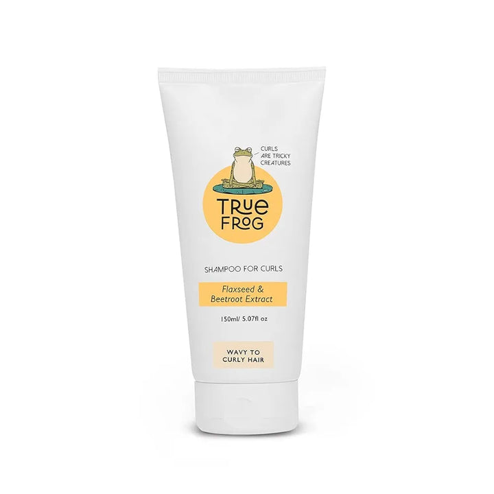 TRue FRoG Shampoo For Curly, Wavy, Dry and Frizzy Hair With Flaxseed and Beetroot Extract For Cleansing, Moisturizes And Adds Shine To Hair For Women & Men, Sulphate and Paraben Free - 150 ml