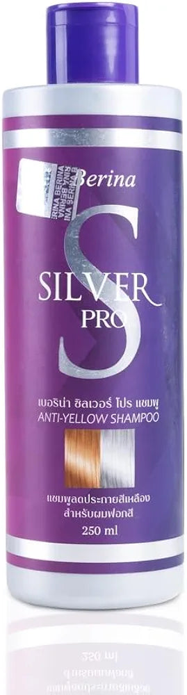 Berina Professional | Silver Pro Shampoo | 250ml | Removes Yellow Tones from Grey Hair