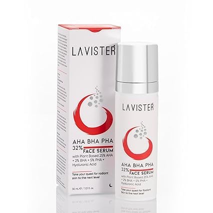 Lavister AHA BHA Peeling Face Serum - 25% AHA, 2% BHA, 5% PHA with Hyaluronic - 30 ml