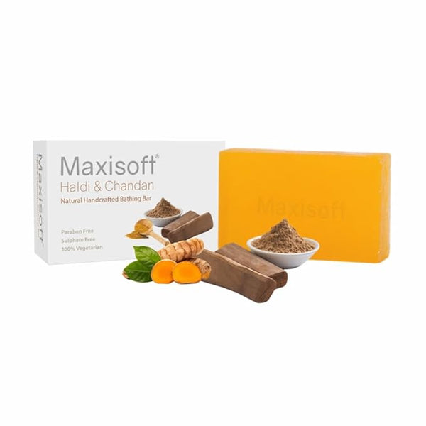 Maxisoft Haldi Chandan Soap | Glowing and Soothing Skin - 100 Gms