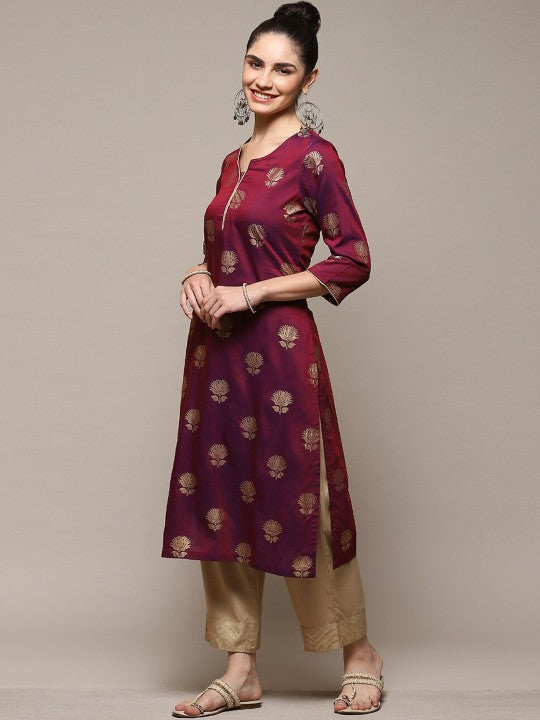 Biba Ethnic Motifs Printed Flared Sleeves Kurta