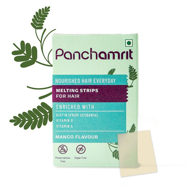 Panchamrit Melting Strips For Hair - Mango Flavour - 30 pcs