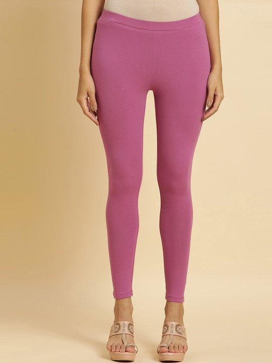 W Ankle Length Leggings - Purple