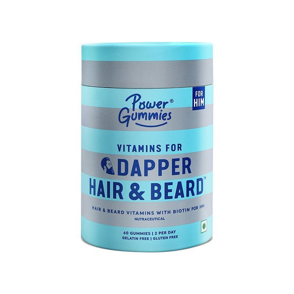 Power Gummies Dapper Hair & Beard Gummies For Men - 60 Gummies