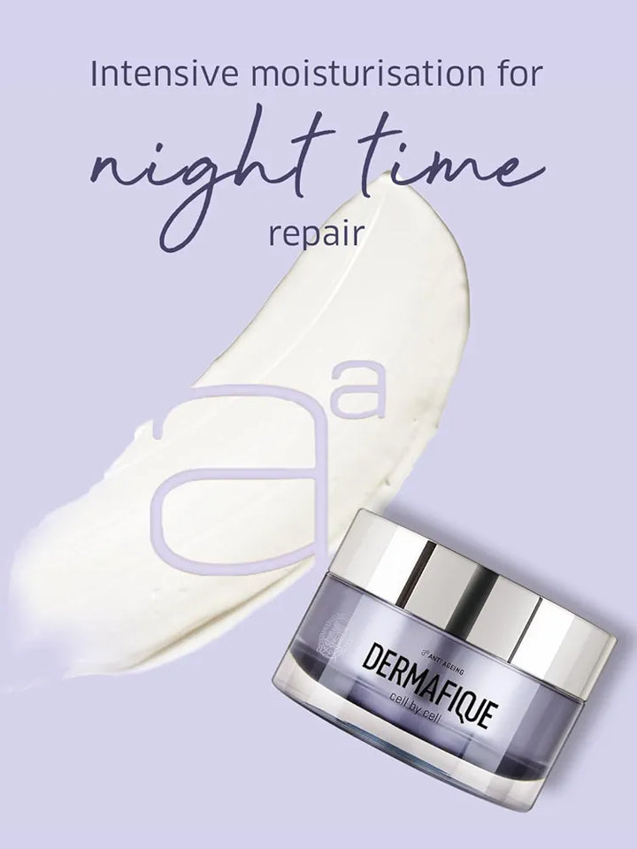 Dermafique Age Defying Nuit Cream – 50g, Boosts Cell Regeneration and Collagen Production with Vitamin E and Glycerine, Night Cream for Women Anti Ageing, Reduced Wrinkles in 4 Weeks*, Even Skin Tone in 2 Weeks* | Dermatologist Tested