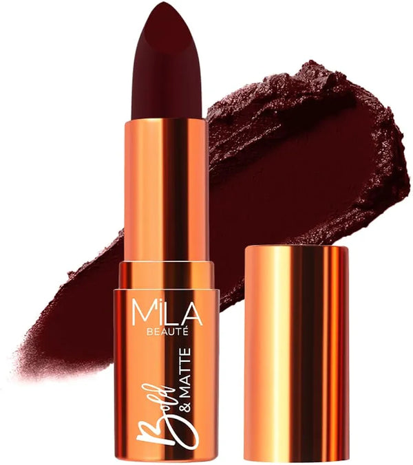 Mila Beauté Bold & Matte Long-Lasting Lipstick | Highly Pigmented Soft Matte Finish | Lightweight & Hydrating with Jojoba Oil | Shade - 