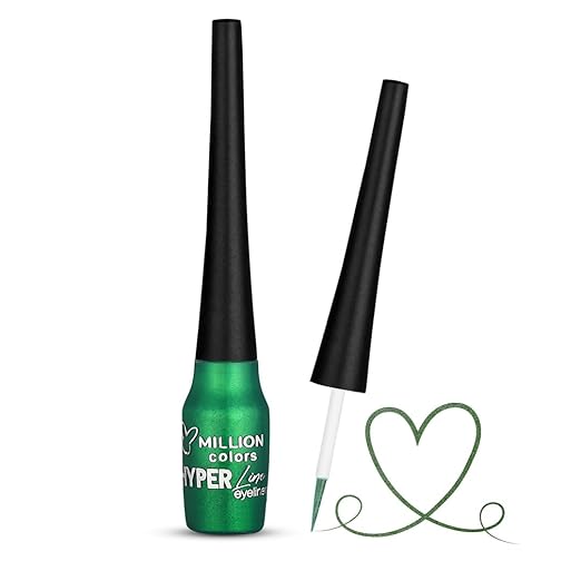 Million Colors Green Colour Waterproof Liquid Eyeliner Emerald Green 04- 5 ml