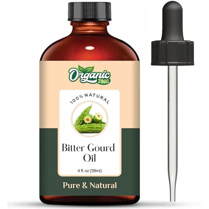 Organic Zing Bitter Gourd (Momordica Chara) Oil | Carrier Oil for Skincare, Hair Care & Massage - 118 Ml
