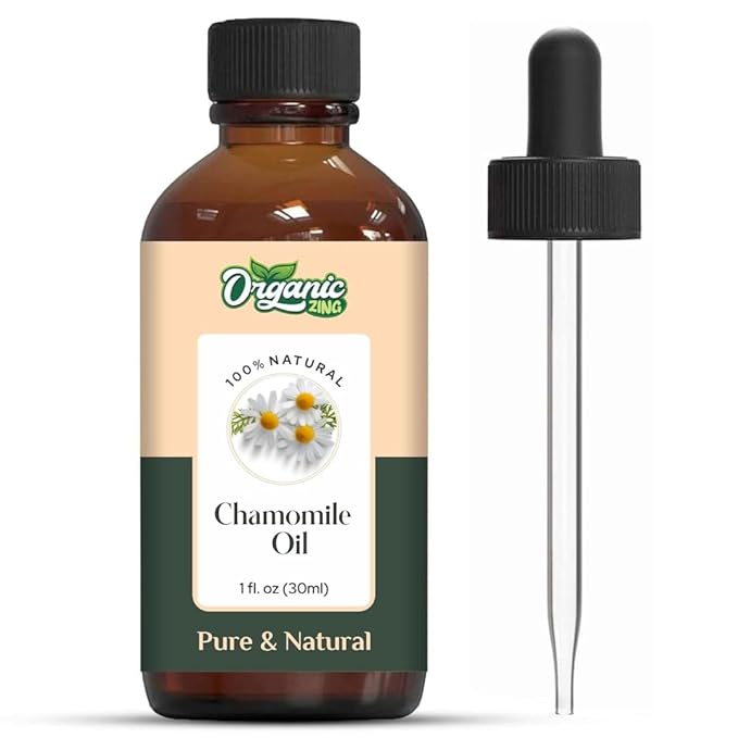 Organic Zing Chamomile (Matricaria Chamomilla) Oil | Essential Oil for Skincare, Hair Care, Aroma & Diffuser - 30 Ml