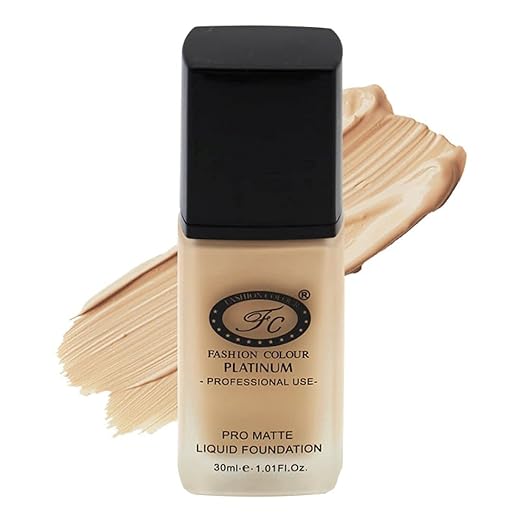 Fashion Colour Platinum Professional Use Pro Matte Liquid Foundation Light Beige - 30 ml