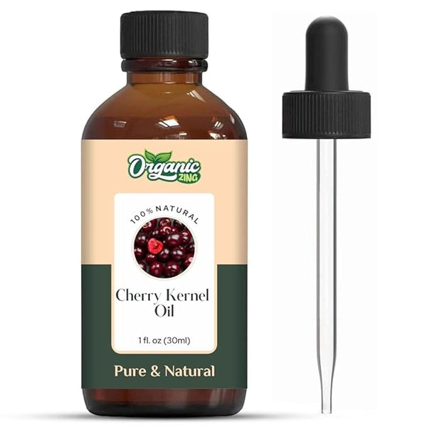 Organic Zing Cherry Kernel (Prunus Avium) Oil | Carrier Oil for Skincare, Hair Care, Aroma & Diffusers - 30 Ml