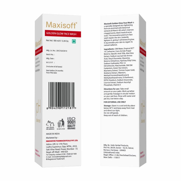 Maxisoft Golden Glow Face Wash | Nourishes & Brightens Skin - 100 Ml