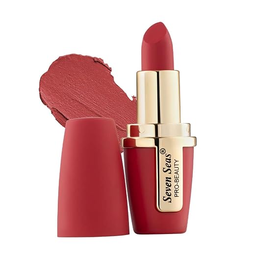 Seven Seas Lip Comfort Velvet Finish Matte Lipstick Crimson - 4.2 gms