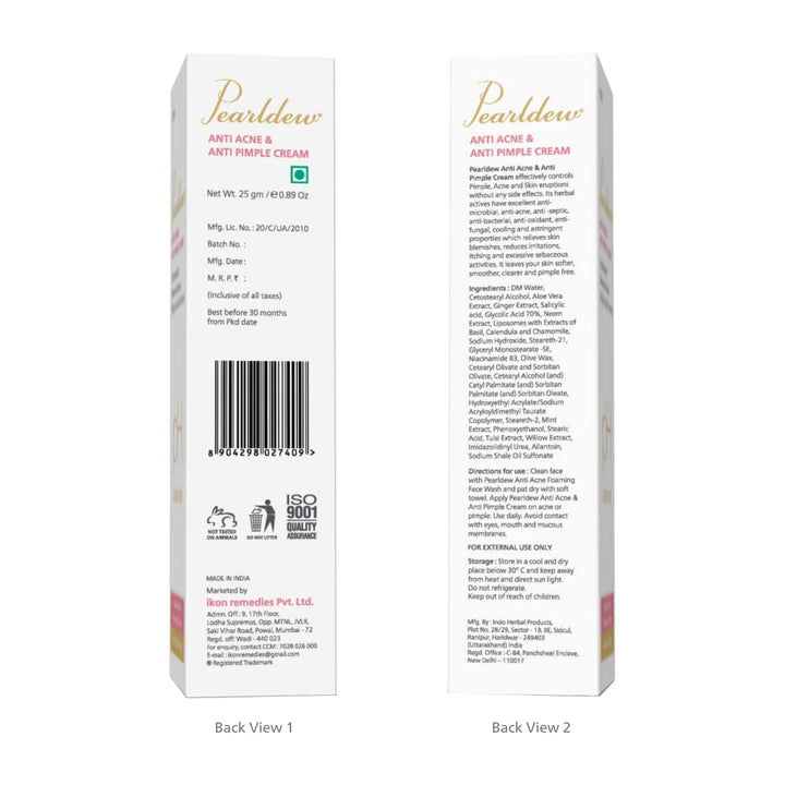 Pearldew Anti Acne & Anti Pimple Cream - 25 Gms