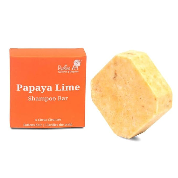 Rustic Art Papaya Lime Shampoo Bar - 75 gms